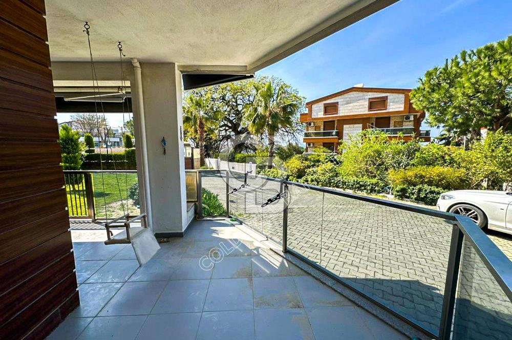 Kuşadası Marina’da 140 m² 2+1 Köşe Bahçe Katı Daire | Eşyalı | Kapalı Mutfak | Havuzlu Site