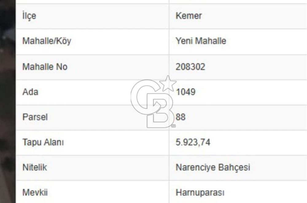 ANTALYA KEMER'DE 1000M2'LİK HİSSELİ SATILIK BAHÇE