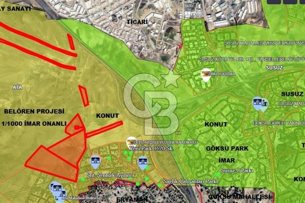YENİMAHALLE SUSUZ BELÖREN PROJESİNDE 600M2 HİSSE