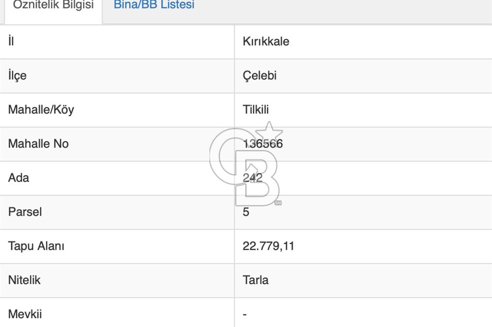 Çelebi'de Yola Cephe, Kök Tapulu 22.780 m² Satılık Tarla