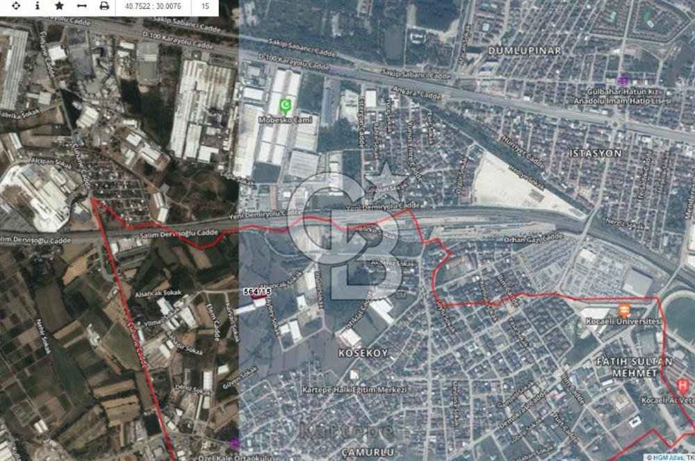 KARTEPE KÖSEKÖYDE 3048 m² SANAYİ İMARLI YATIRIMLIK ARSA