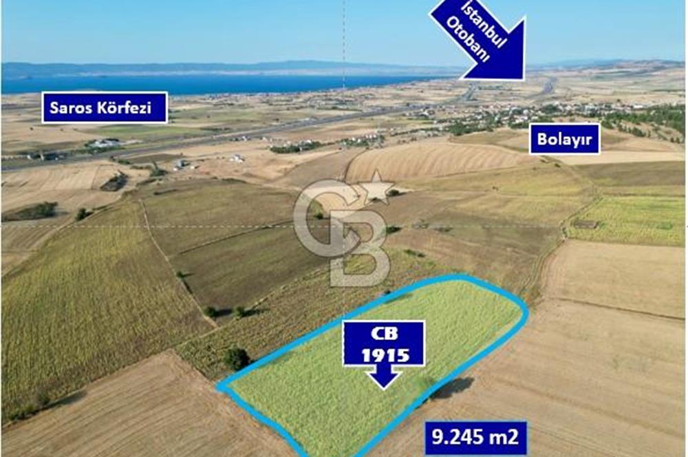 GELİBOLU BOLAYIR 9245 M2 SATILIK YATIRIMLIK HESAPLI TARLA