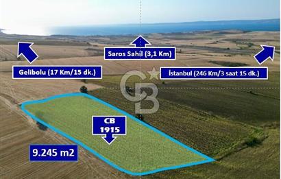 GELİBOLU BOLAYIR 9245 M2 SATILIK YATIRIMLIK HESAPLI TARLA