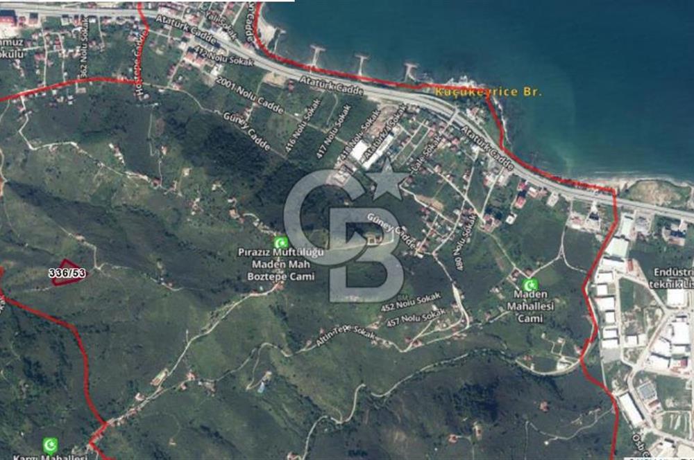 Piraziz Maden Mah. 6920 m² Deniz Manzaralı Satılık Fındık Bahçesi