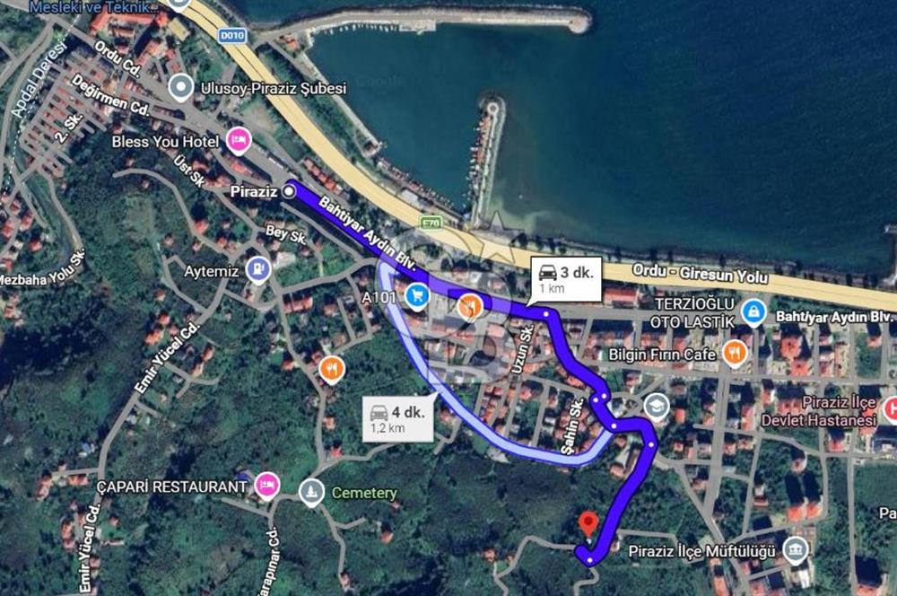 GİRESUN PİRAZİZ YENİ MAHALLE’DE DENİZ MANZARALI SATILIK ARSA