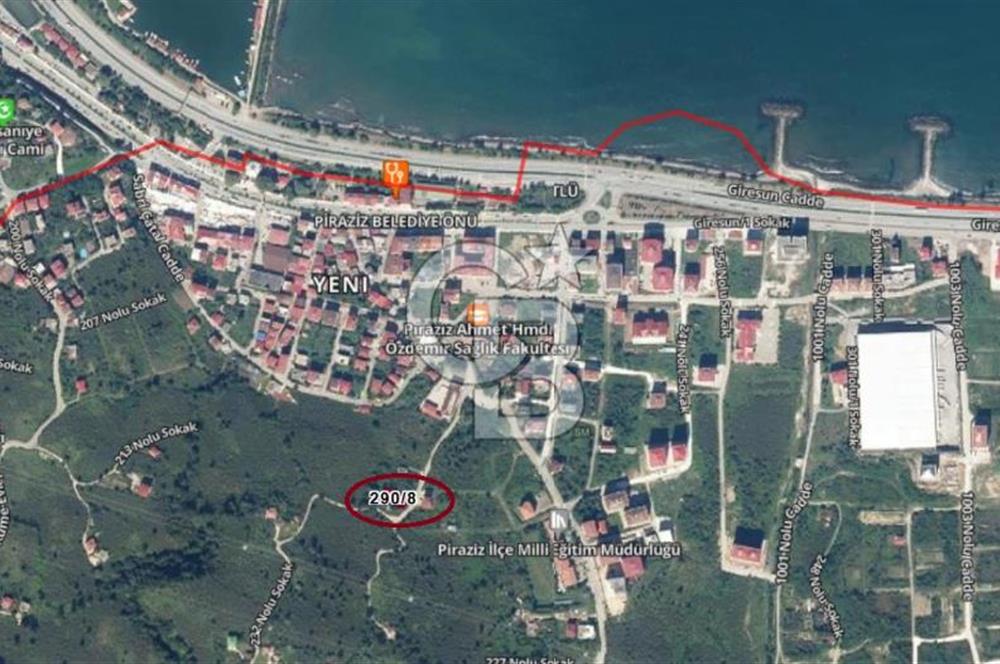 GİRESUN PİRAZİZ YENİ MAHALLE’DE DENİZ MANZARALI SATILIK ARSA