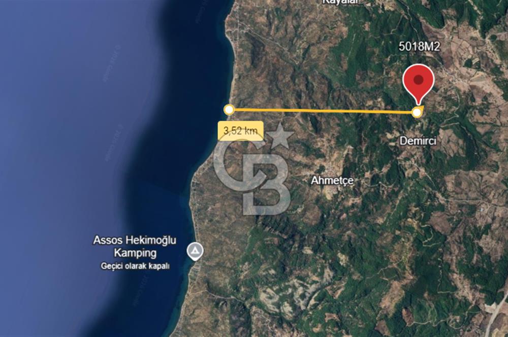 ÇANAKKALE DEMİRCİ KÖYÜNDE SATILIK KAZ DAĞLARINDA 5018M2 TARLA