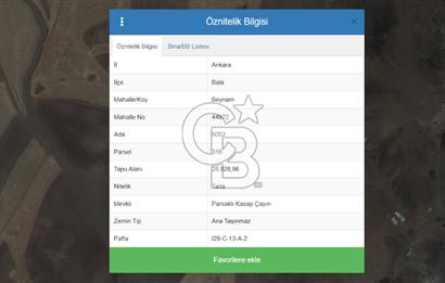 CB Vizyon Tevfik Baştürkten Beynam Mh. Satılık Kök Tapulu Tarla