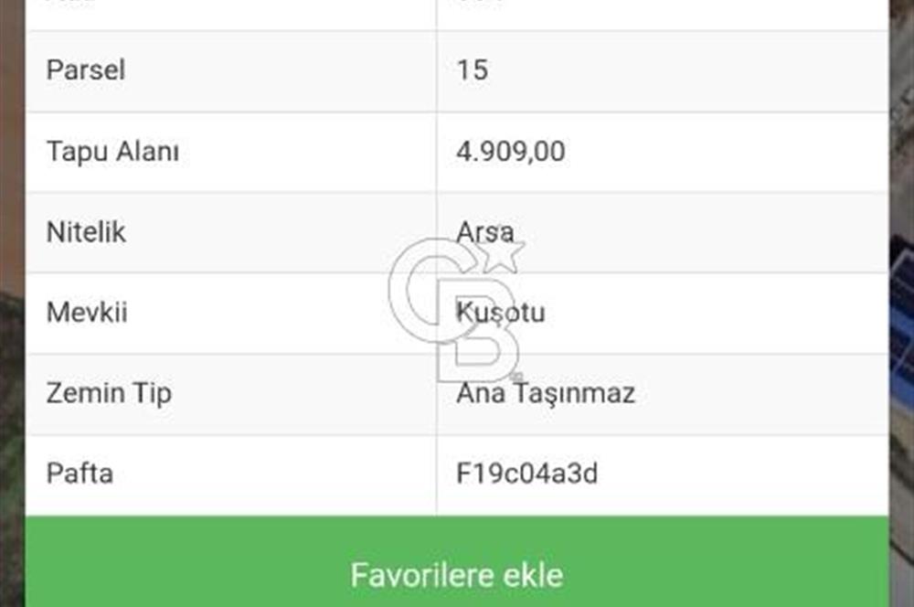 Çerkezköy Veliköy OSB. Satılık 4.909 M2 Sanayi İmarlı Arsa