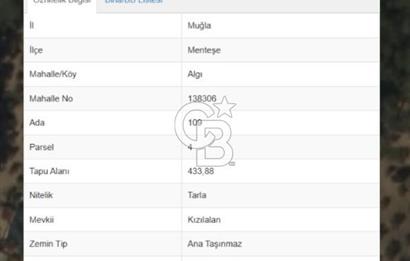 MUĞLA MENTEŞE ALGIDA SATILIK TARLA
