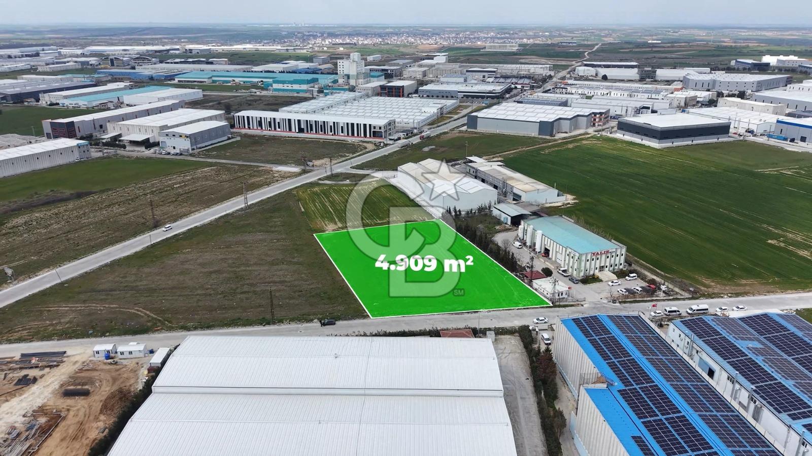 Çerkezköy Veliköy OSB. Satılık 4.909 M2 Sanayi İmarlı Arsa
