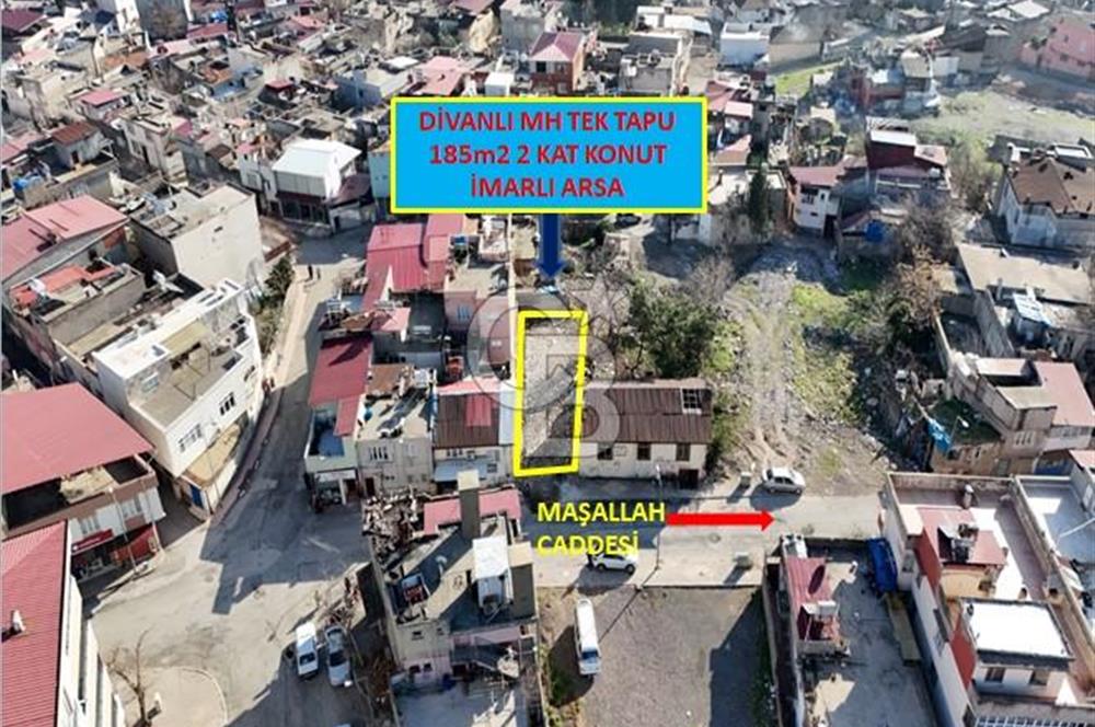 CB'DEN DİVANLI MH CADDE ÜZERİ (185m2) SATILIK KONUT İMARLI ARSA