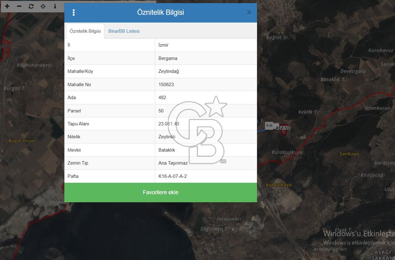 BERGAMA ZEYTİNDAĞDA SATILIK ZEYTİNLİK