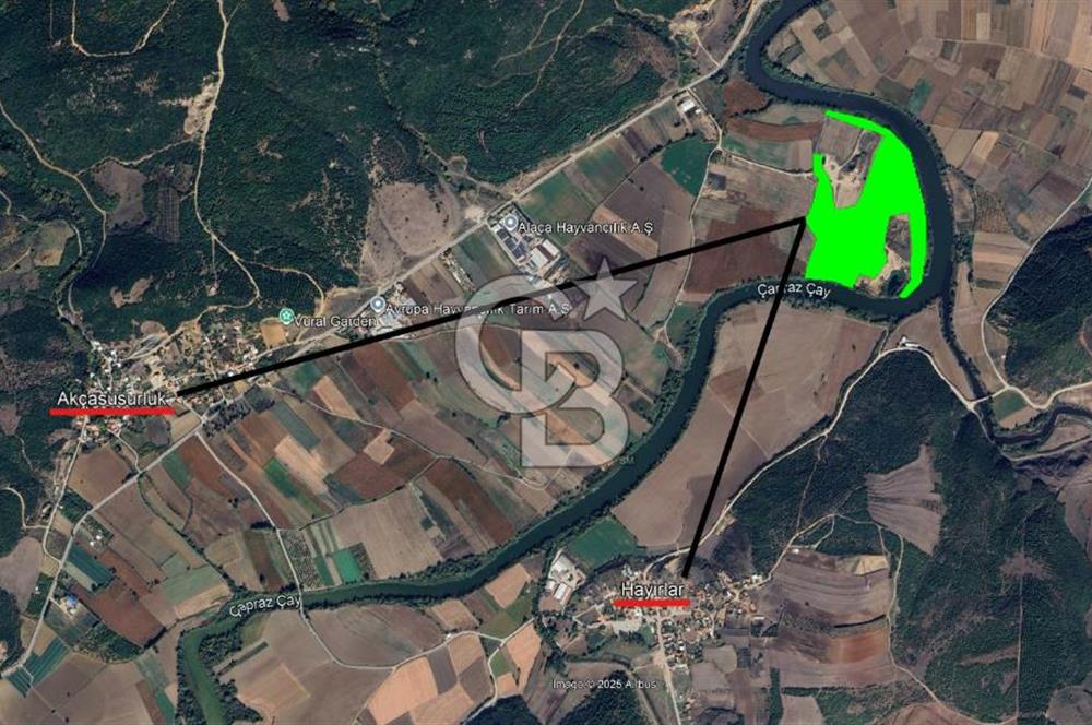 KARACABEY / AKÇASUSURLUK'TA 124 DÖNÜM SATILIK ARAZİ
