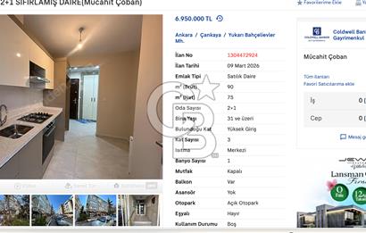 BAHÇELIEVLER 2+1 SIFIRLAMIŞ DAIRE(Mücahit Çoban)