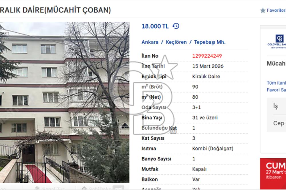 SANATORYUM YAKINI KİRALIK DAİRE(MÜCAHİT ÇOBAN)