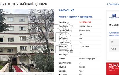 SANATORYUM YAKINI KİRALIK DAİRE(MÜCAHİT ÇOBAN)