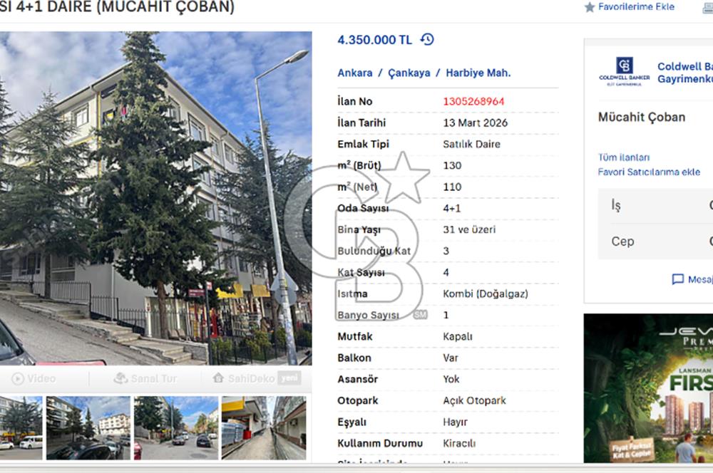 HÜRRİYET CADDESİ 4+1 DAİRE (MÜCAHİT ÇOBAN)