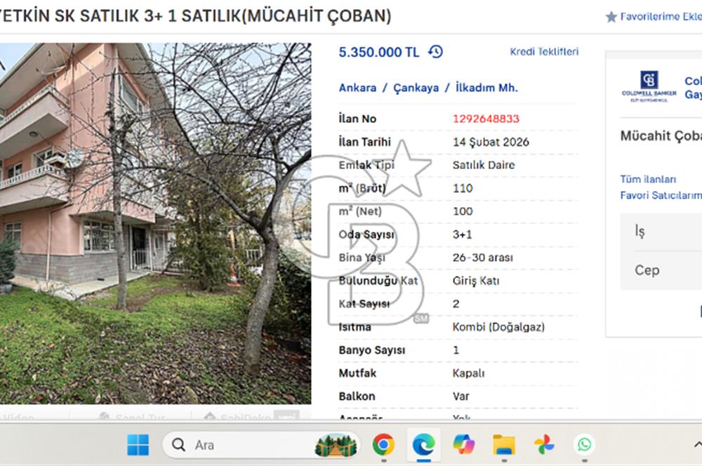 DİKMENVADİ YAKINI YETKİN SK SATILIK 3+ 1 SATILIK(MÜCAHİT ÇOBAN)