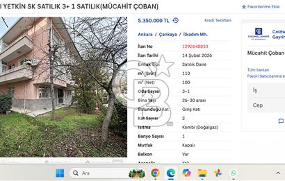 DİKMENVADİ YAKINI YETKİN SK SATILIK 3+ 1 SATILIK(MÜCAHİT ÇOBAN)