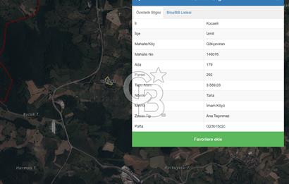 İZMİT GÖKÇEVİRAN'DA SATILIK TEK TAPU ARAZİ.