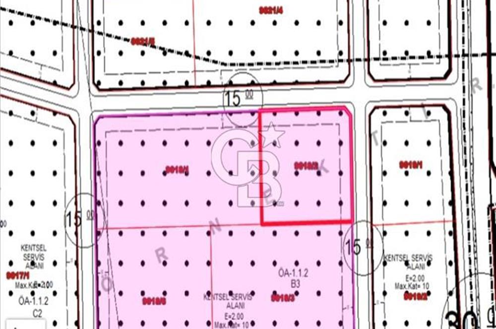 CB'DEN TEK TAPU KENTSEL SERVİS ALAN İMARLI SATILIK TİCARİ ARSA