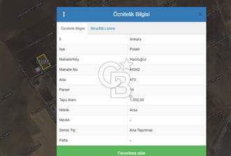 POLATLI HACITUĞRUL'DA, SATILIK TEK TAPU 1000M2 VİLLA İMARLI ARSA - 3 - 340579