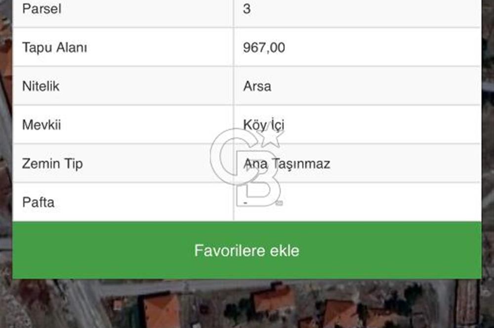 CB VİZYON dan Gölbaşı Oyaca da 900m2 Satılık Arsa
