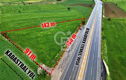 YAPAĞILAR'DA UŞAK/DENİZLİ KARAYOLUNA 160m CEPHELİ SATILIK TARLA