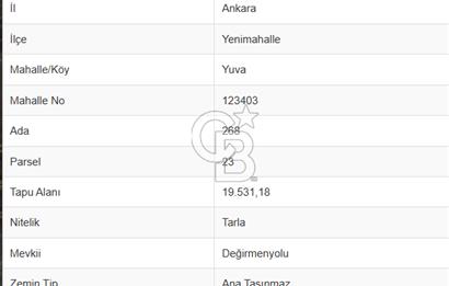 YENİMAHALLE YUVADA İMAR SINIRINDA TİCARİ PARSELLERE KOMŞU