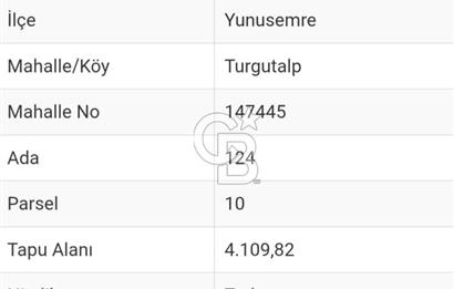 Manisa Yunusemre Turgutalp Karakoca Mevkii 4.109m2 Satılık Tarla