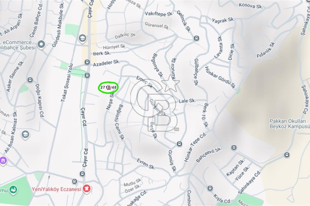 CB'DAN BEYKOZ ORTAÇEŞME, 209M2, MÜSTAKİL, SATILIK ARSA