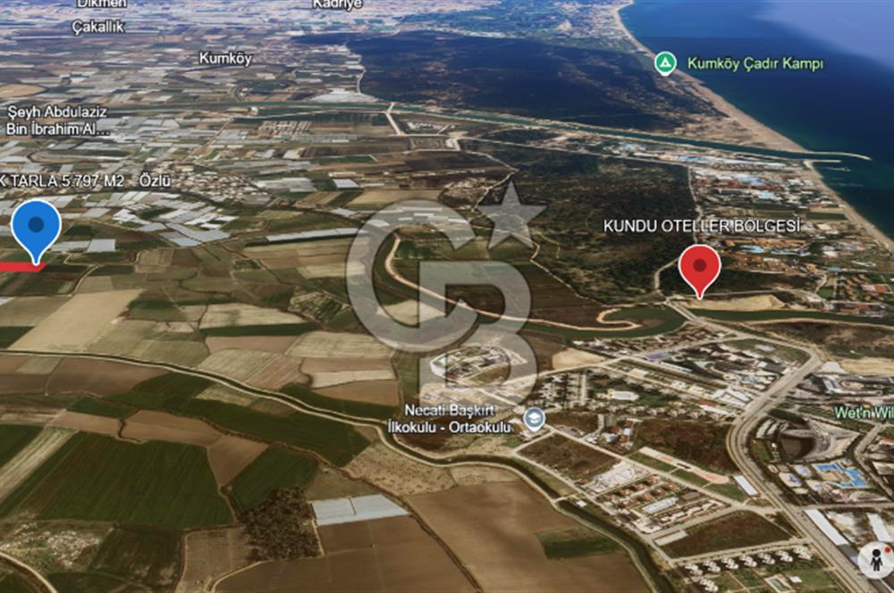 KUNDU OTELLER BÖLGESİ YAKINI 5.797 M2 TEK TAPU TARLA