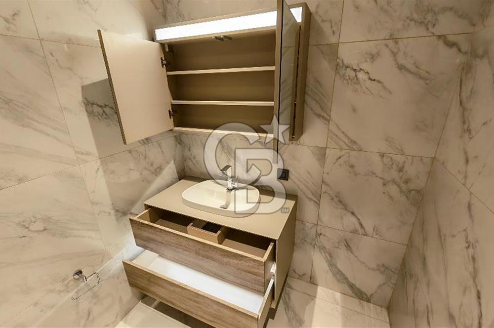 Evora İzmir Balkonlu Kısmi Deniz Manzaralı Kiralık 1+1 Daire