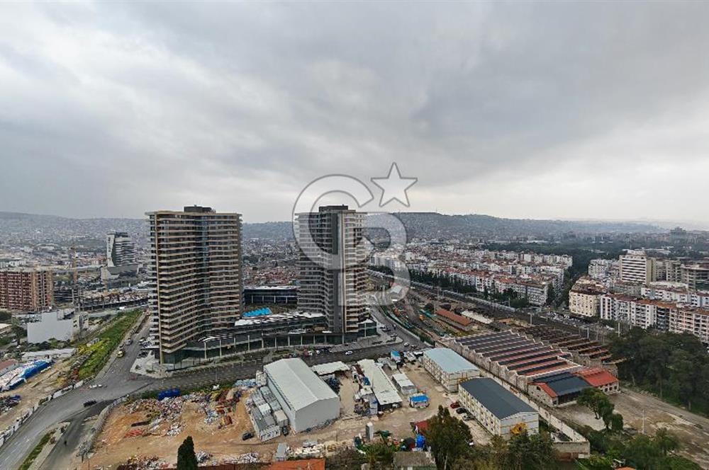 Evora İzmir Balkonlu Kısmi Deniz Manzaralı Kiralık 1+1 Daire