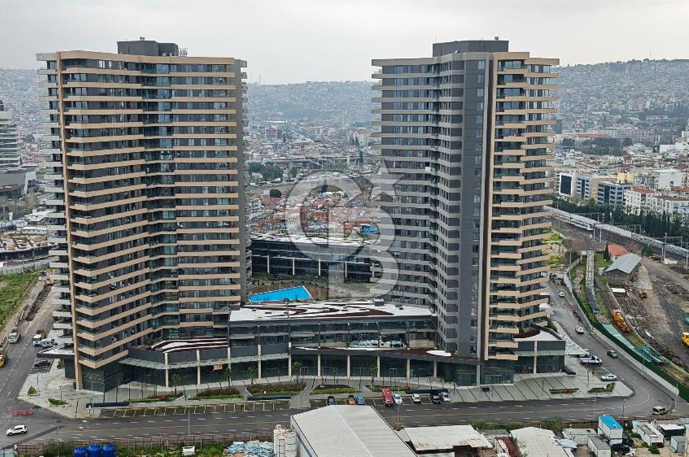 Evora İzmir Balkonlu Kısmi Deniz Manzaralı Kiralık 1+1 Daire