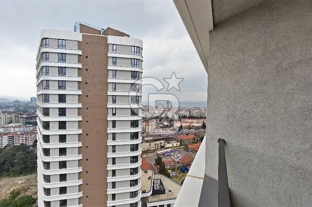 Evora İzmir Balkonlu Kısmi Deniz Manzaralı Kiralık 1+1 Daire