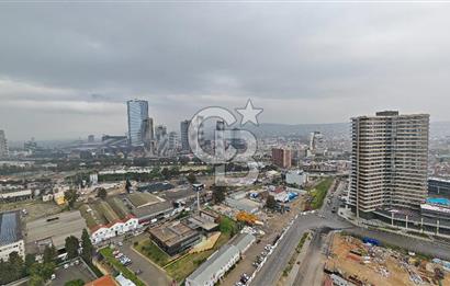 Evora İzmir Balkonlu Kısmi Deniz Manzaralı Kiralık 1+1 Daire