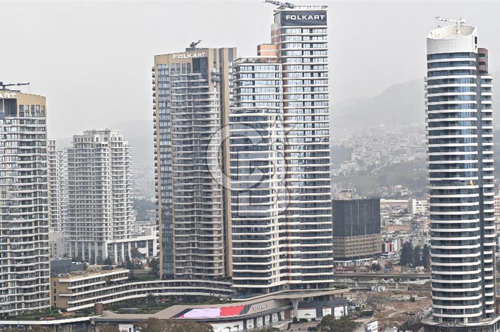 Evora İzmir Balkonlu Kısmi Deniz Manzaralı Kiralık 1+1 Daire