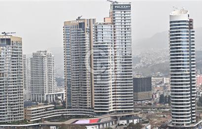 Evora İzmir Balkonlu Kısmi Deniz Manzaralı Kiralık 1+1 Daire