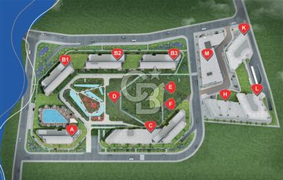 Evora İzmir Balkonlu Kısmi Deniz Manzaralı Kiralık 1+1 Daire