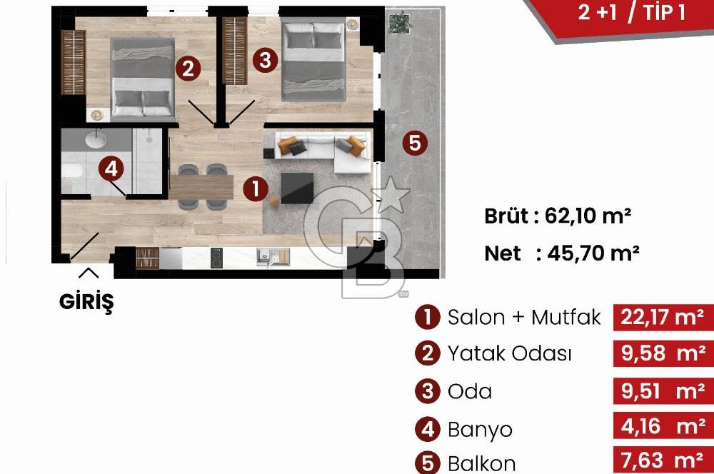 36 Ay Vade Avantajı İle Coordinat Manisa'da 2+1 Satılık Daire