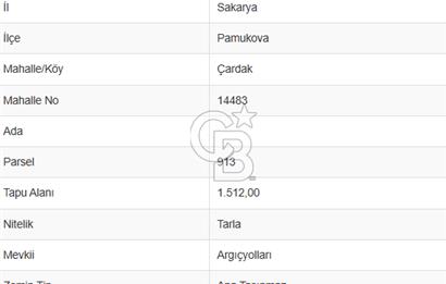 PAMUKOVA ÇARDAK’TA YATIRIMLIK 1.512 M² DÜZ ARAZİ