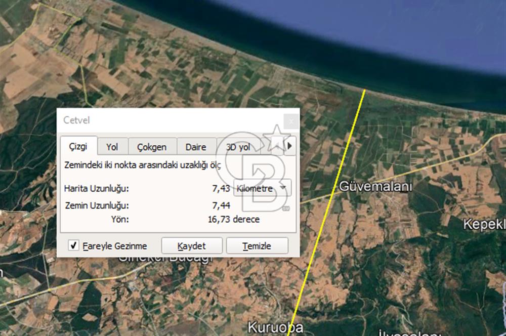 ÇANAKKALE BİGA KURUOBA KÖYÜNDE 342 m² SATILIK ARSA