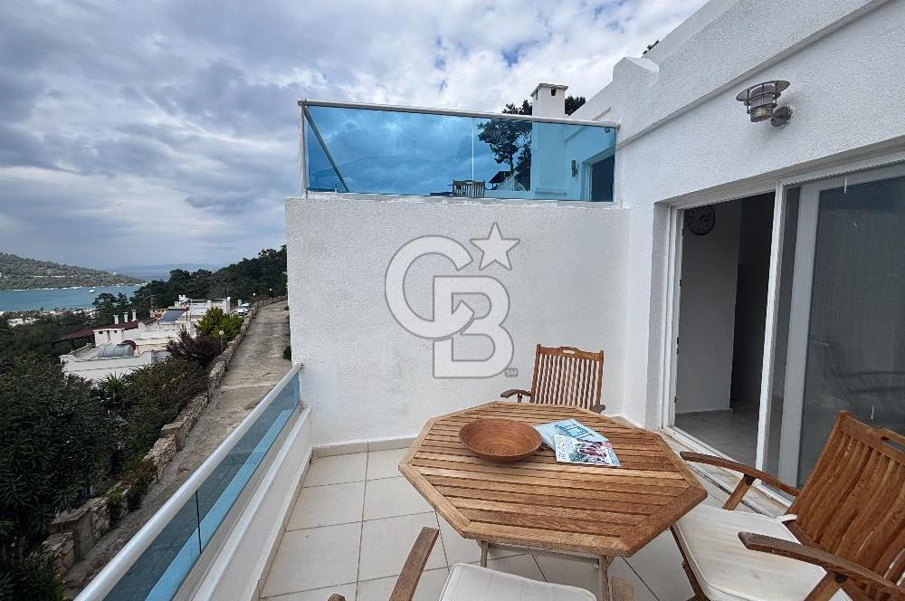 Bodrum Torba Satılık Deniz Manzaralı Kapalı Garaj Tripleks Villa 