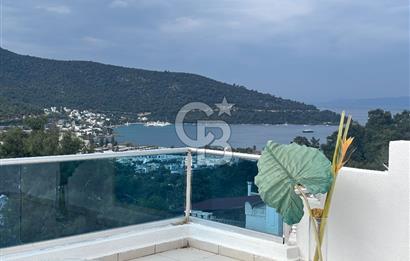 Bodrum Torba Satılık Deniz Manzaralı Kapalı Garaj Tripleks Villa 