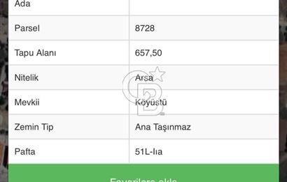 TEKİRDAĞ MARMARAEREĞLİSİ 657 M2 SATILIK ARSA
