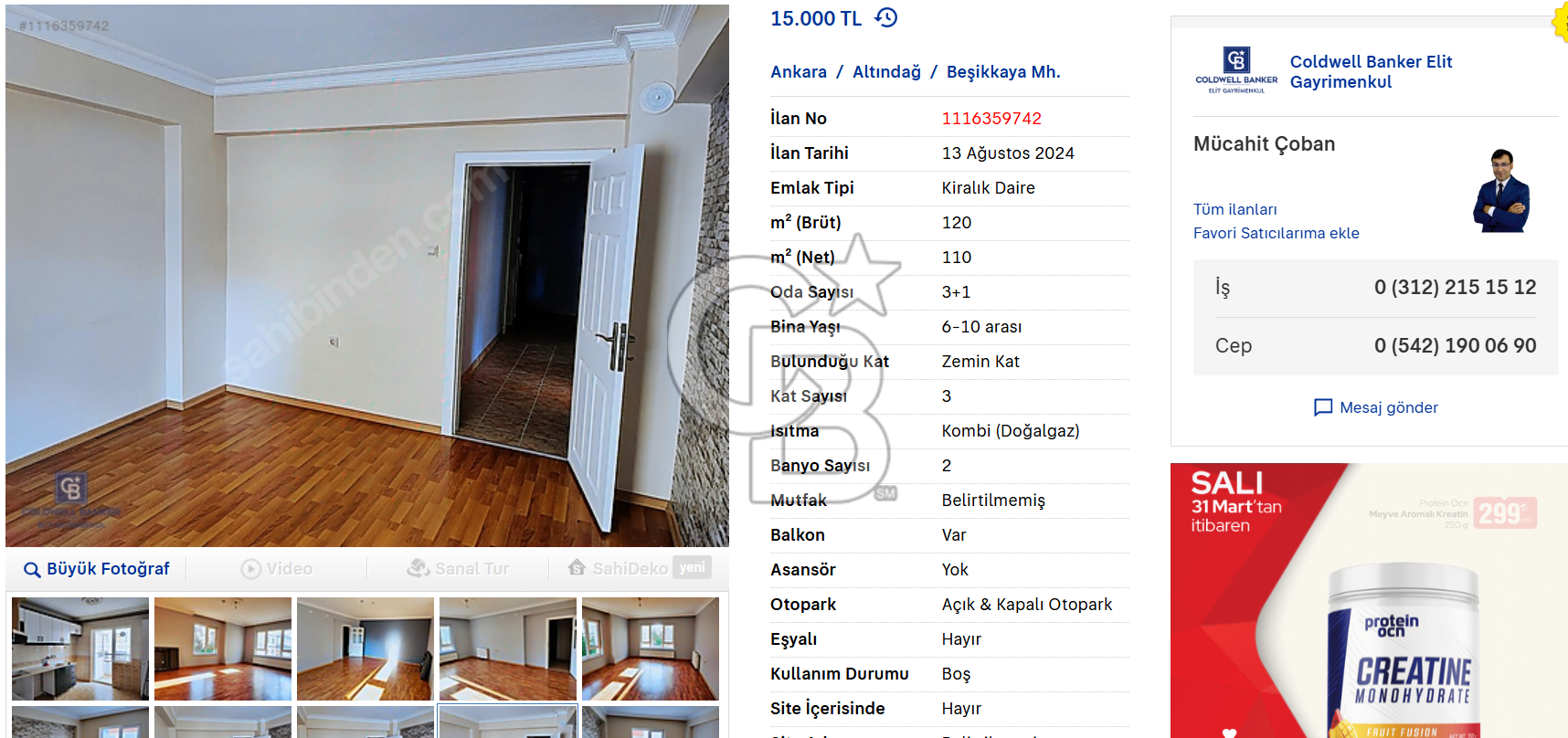 BEŞİKKAYA KİRALIK 3+1 DAİRE (CB ELİT MÜCAHİT ÇOBAN)