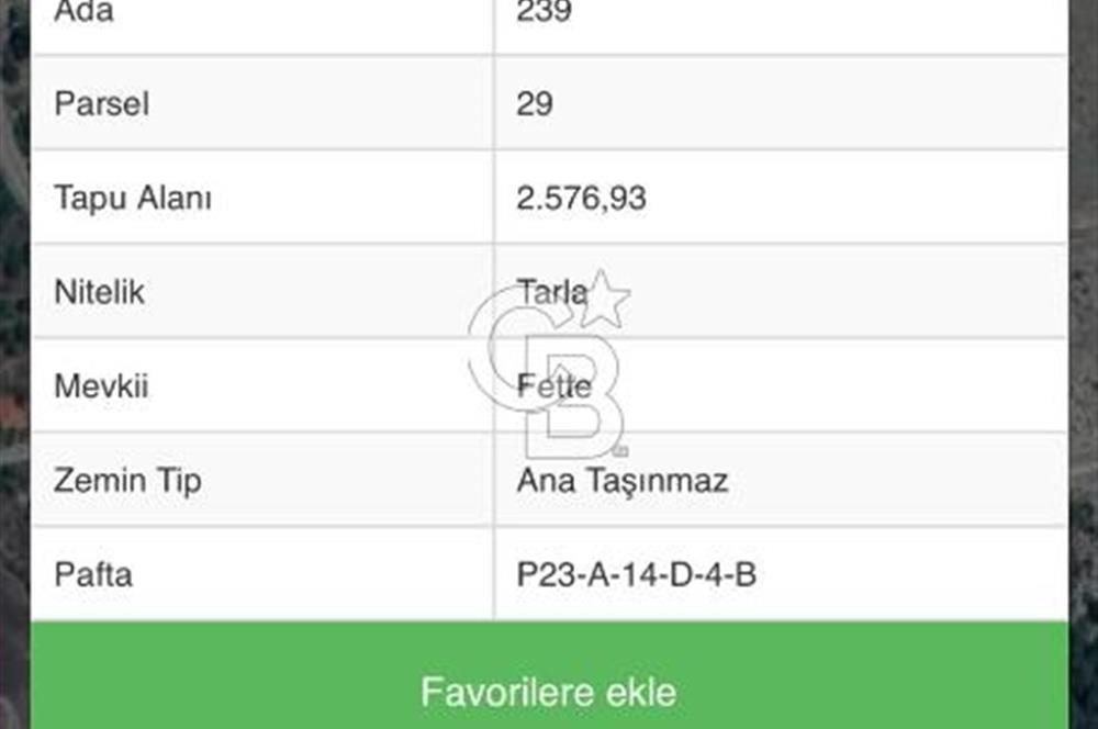 CB GİZ'DEN KAŞ AKÖRÜ'DE SATILIK TARLA