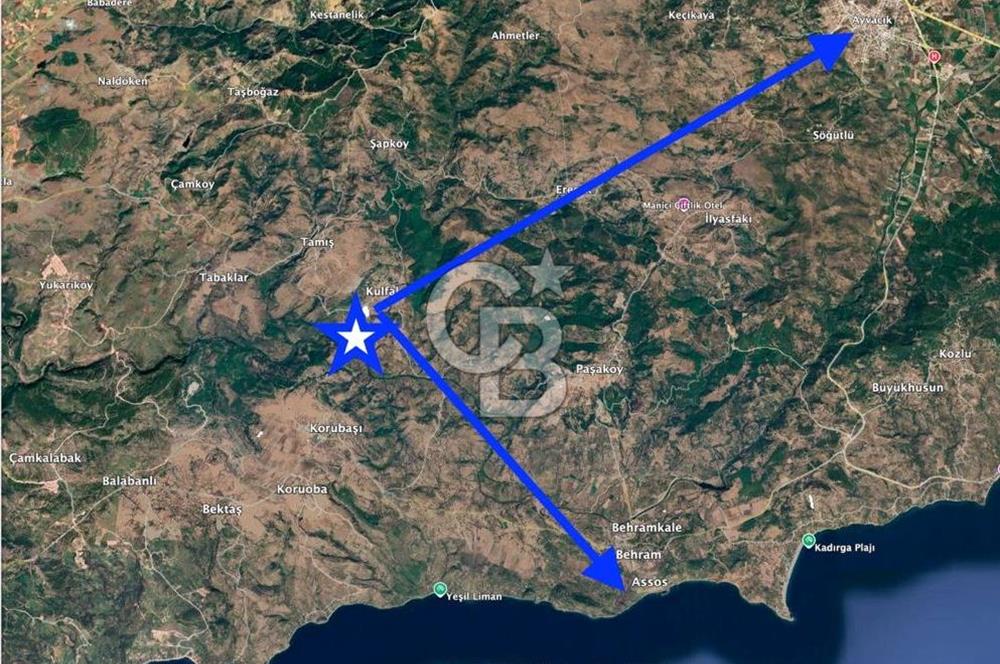 ÇANAKKALE AYVACIK KULFAL KÖYÜNDE SATILIK TARLA